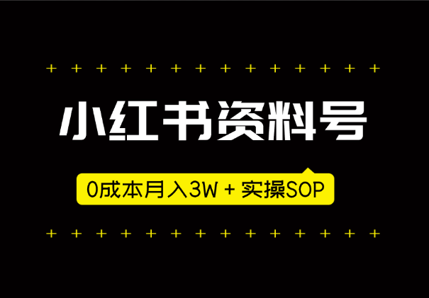 玩转小红书资料号，0成本月入3W＋，实操SOP-学途在线