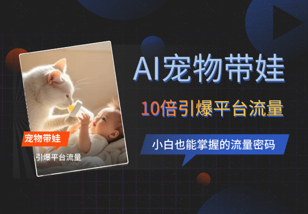 利用AI制作宠物带娃视频，小白也能掌握的流量密码-学途在线