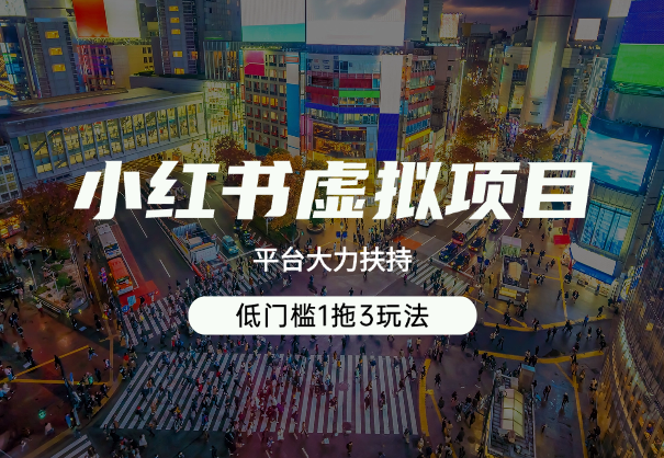 小红书虚拟项目，平台大力扶持，低门槛1拖3玩法-学途在线