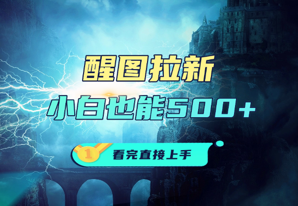 醒图拉新，无脑操作，小白一天也能500+，看完直接上手-学途在线