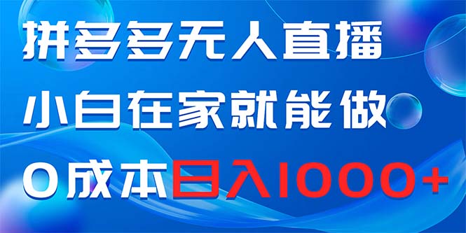 拼多多无人直播，小白在家就能做，0成本日入1000+-学途在线