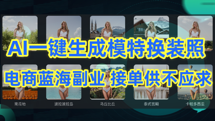 AI制作一键生成模特换装照，电商蓝海副业供不应求-学途在线