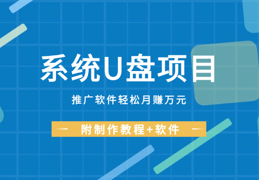 用系统U盘做长线项目，推广软件轻松月入过W-学途在线