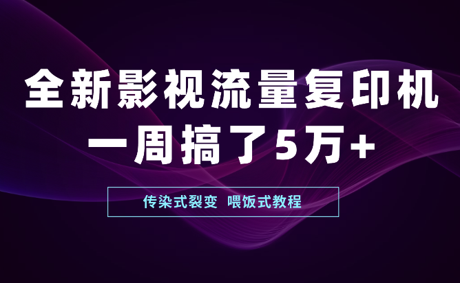 全新影视流量复印机，传染式裂变，小白一周搞了50000+，喂饭式教程-学途在线