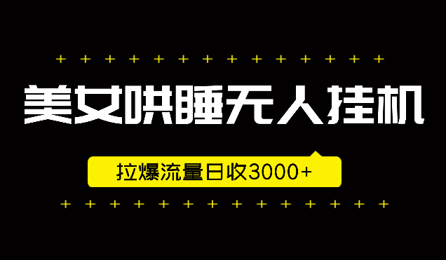 美女哄睡无人挂机2.0，拉爆流量日收3000+，小白可落地实操-学途在线