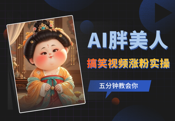 AI唐朝胖美人搞笑视频，涨粉实操，五分钟教会你-学途在线
