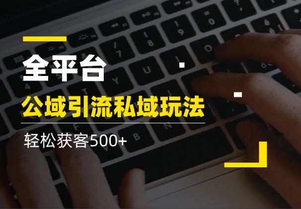 最新全平台公域引流私域玩法，轻松获客500+-学途在线