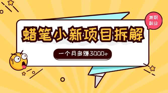 蜡笔小新项目拆解，小白一个月也能多赚3000+-学途在线