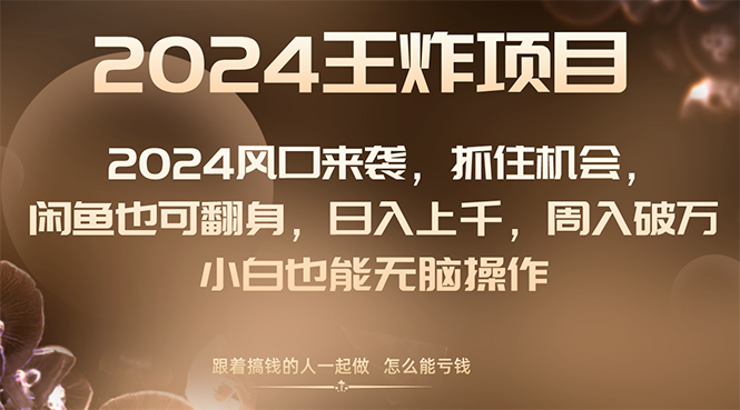 2024风口项目来袭，抓住机会，闲鱼也可翻身，日入上千，周入破万，小白也能无脑操作-学途在线
