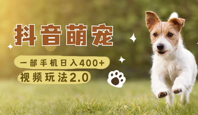一部手机日入400+，抖音萌宠视频玩法2.0，小白十分钟轻松上手（教程+素材）-学途在线