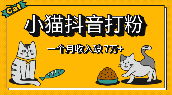 小猫抖音打粉，每单利润 5000+，一个月轻松收入破 70000+【图文】-学途在线