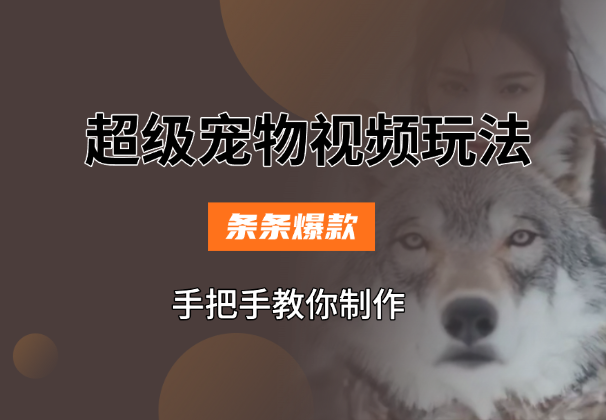 超级宠物视频玩法，条条爆款，手把手教你制作-学途在线