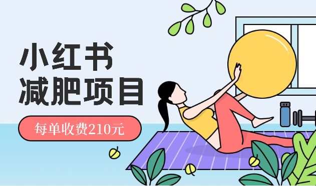 小红书减肥私域项目每单收费210元单日成交20单，最高日入4200+-学途在线