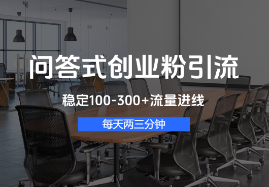 问答式创业粉引流，每天两三分钟，稳定100-300+流量进线-学途在线