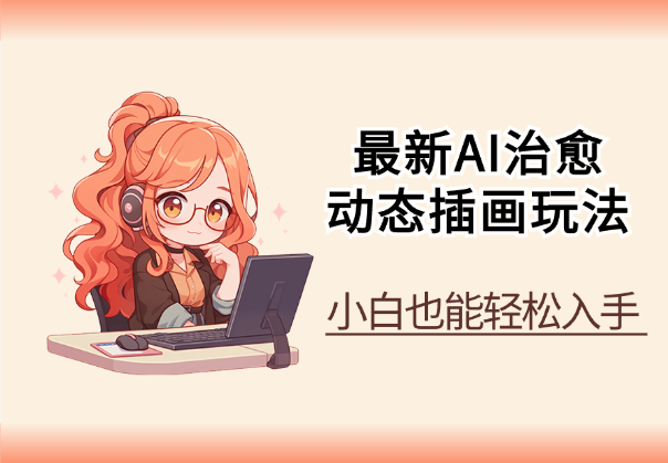 最新AI治愈动态插画玩法，操作简单，小白也能轻松入手-学途在线