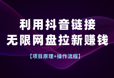 利用抖音链接，无限拉新赚钱【项目原理+操作流程】-学途在线