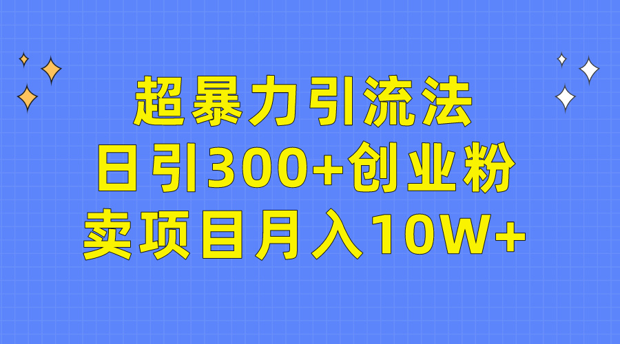超暴力引流法，日引300+创业粉，卖项目月入10W+-学途在线