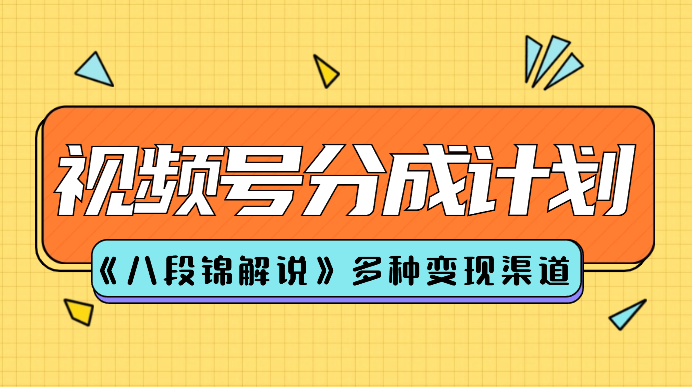 视频号分成计划之《八段锦解说》，多种变现渠道，小白友好（教程+素材）-学途在线