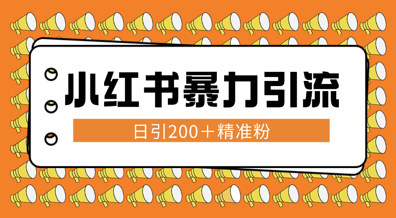 小红书暴力引流大法，日引200＋精准粉，一键触达上万人，附详细实操-学途在线