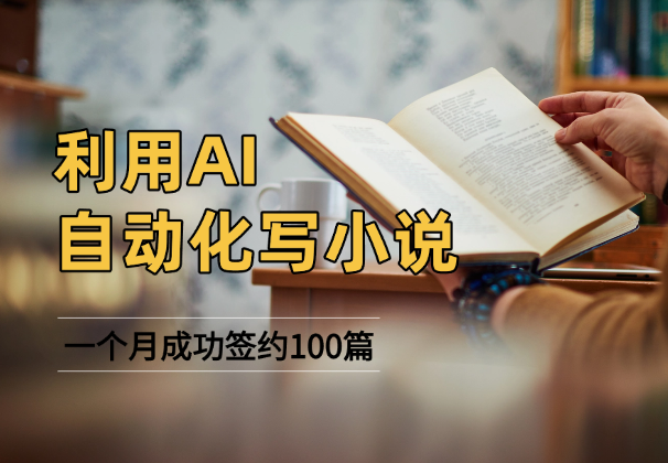 利用AI自动化写小说，一个月成功签约100篇短篇小说，月入四位数-学途在线