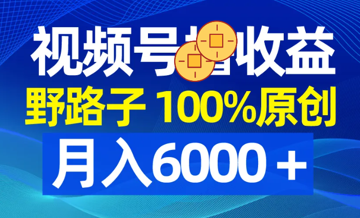 视频号野路子收益，100%原创，条条爆款，月入6000＋-学途在线