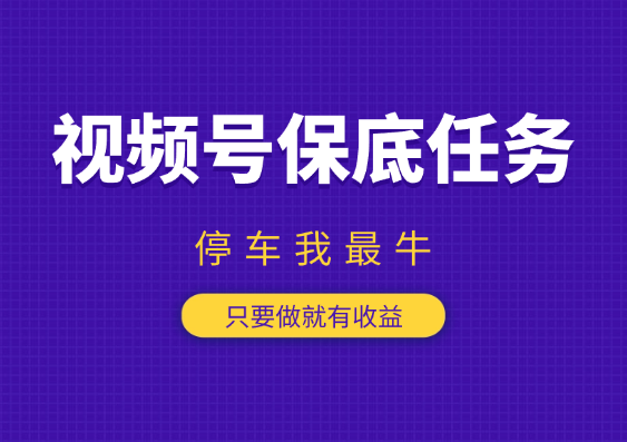 视频号官方保底任务，停车我最牛，只要做就有收益-学途在线