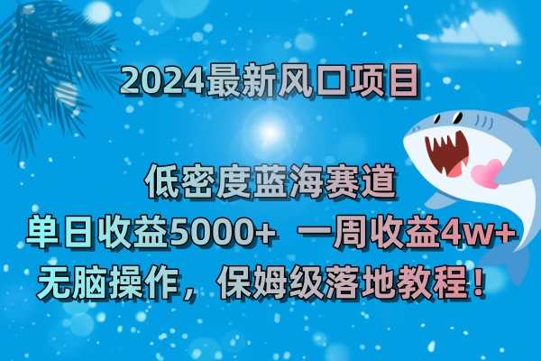 2024最新风口项目 低密度蓝海赛道，日收益5000+周收益4w+-学途在线