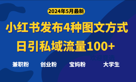 最新小红书发布这四种图文，日引私域流量100+不成问题-学途在线