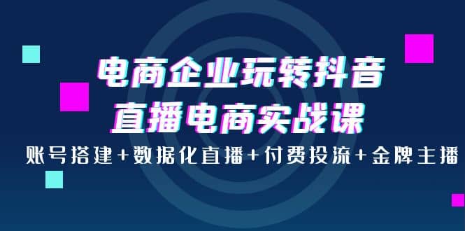 电商企业玩转抖音直播电商实战课：账号搭建+数据化直播+付费投流+金牌主播-学途在线
