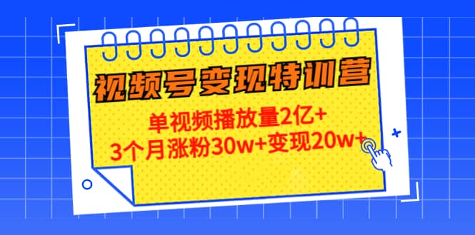 20天视频号变现特训营：单视频播放量2亿+-学途在线