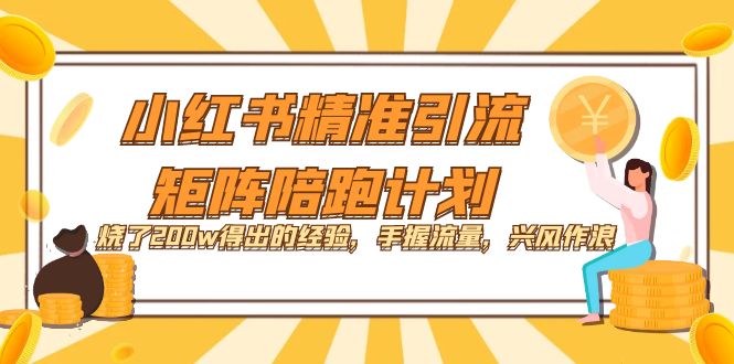 小红书精准引流·矩阵陪跑计划：烧了200w得出的经验，手握流量，兴风作浪！-学途在线