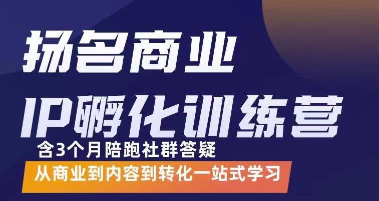 杨名商业IP孵化训练营，从商业到内容到转化一站式学 价值5980元-学途在线