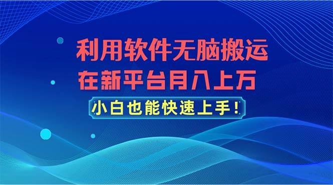 利用软件无脑搬运，在新平台月入上万，小白也能快速上手-学途在线