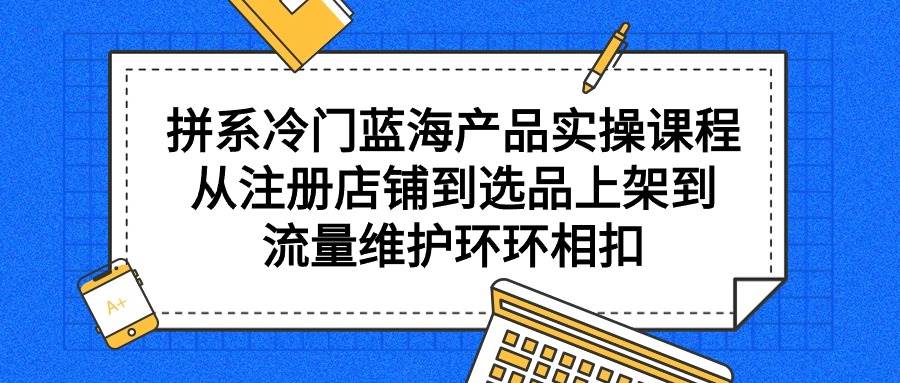 拼系冷门蓝海产品实操课程，从注册店铺到选品上架到流量维护环环相扣-学途在线