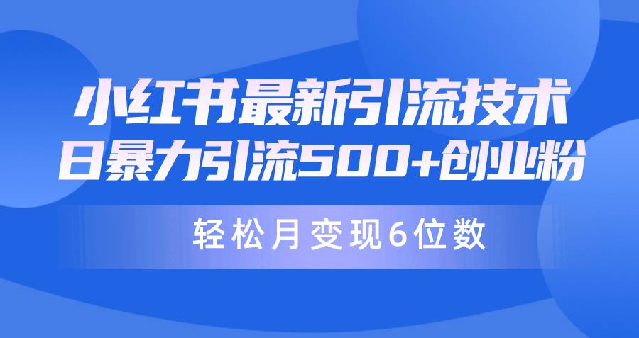 日引500+月变现六位数24年最新小红书暴力引流兼职粉教程-学途在线
