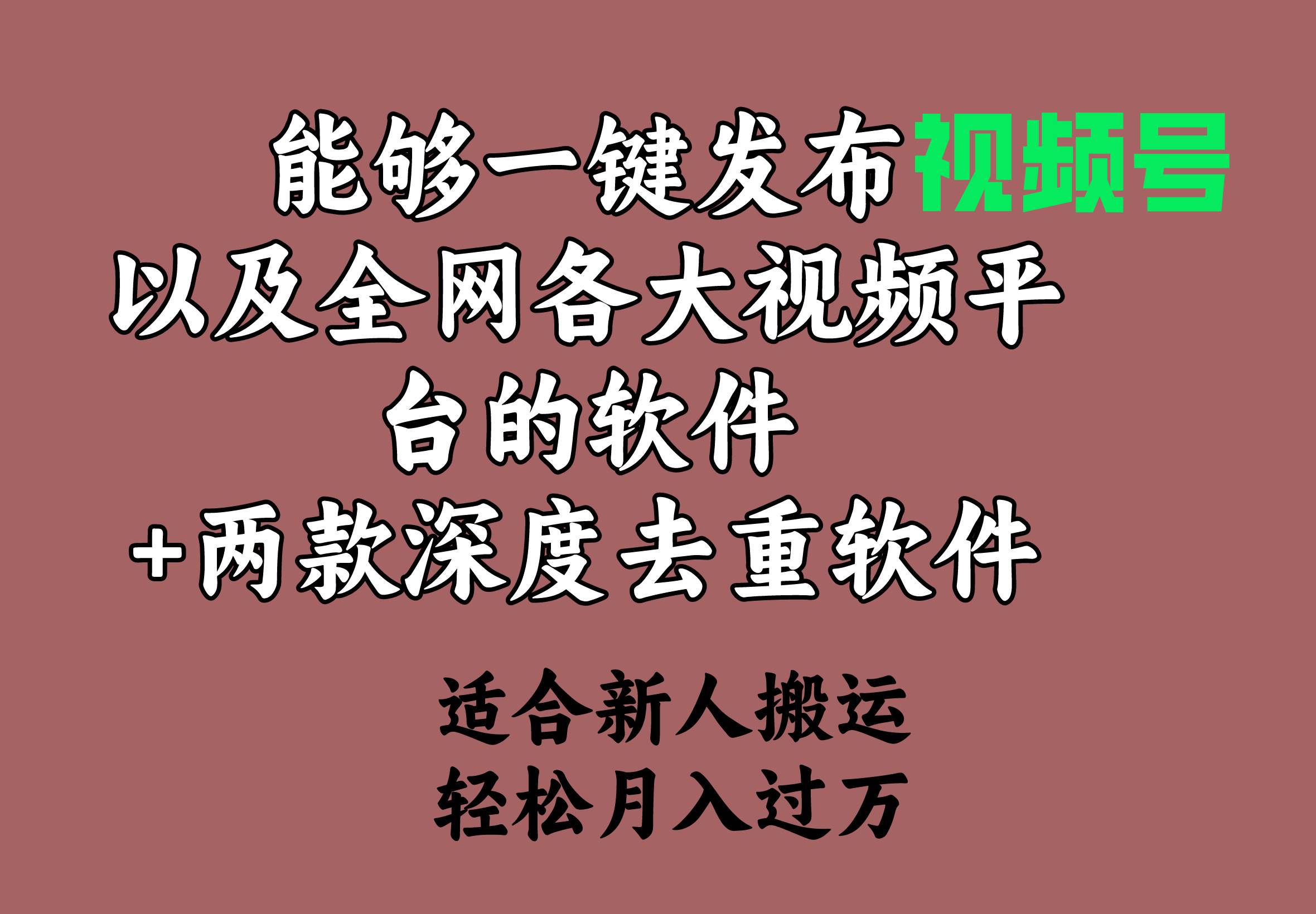 能够一键发布视频号以及全网各大视频平台的软件+两款深度去重软件 适合…-学途在线