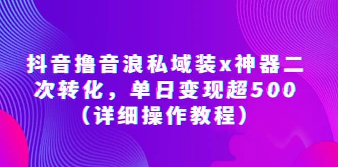 抖音撸音浪私域装x神器二次转化，单日变现超500（详细操作教程）-学途在线