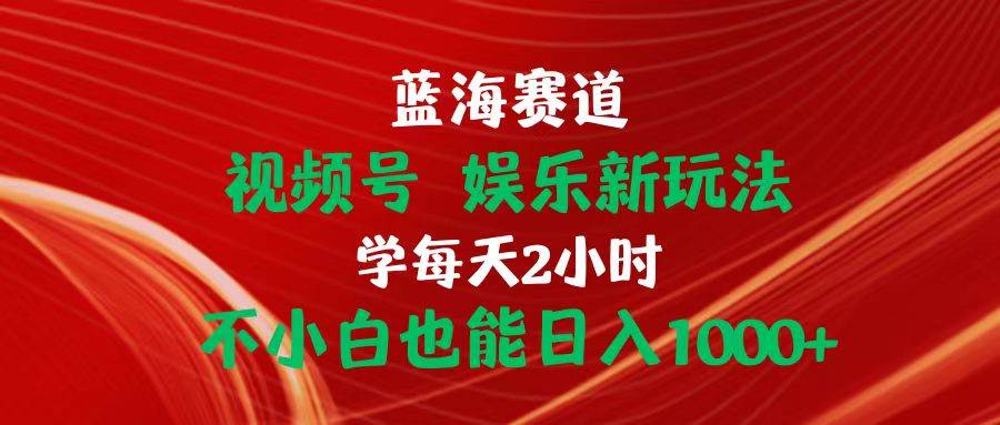蓝海赛道视频号 娱乐新玩法每天2小时小白也能日入1000+-学途在线