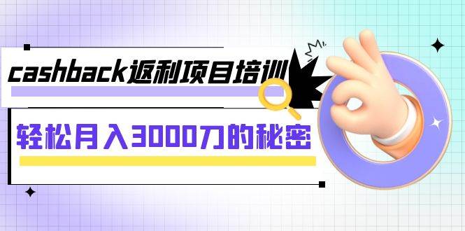 cashback返利项目培训：轻松月入3000刀的秘密（8节课）-学途在线