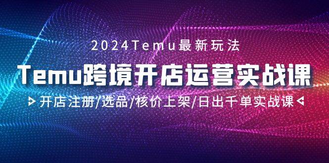 2024Temu跨境开店运营实战课，开店注册/选品/核价上架/日出千单实战课-学途在线