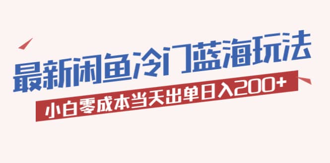 2023最新闲鱼冷门蓝海玩法，小白零成本当天出单-学途在线