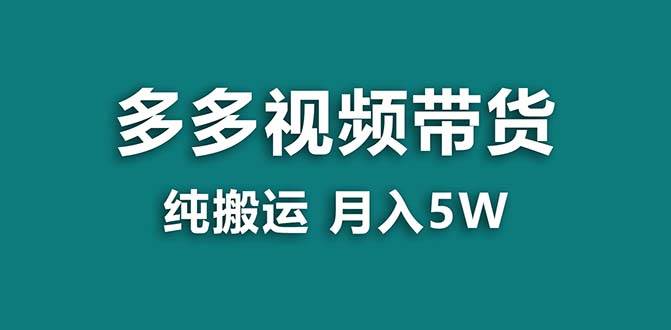【蓝海项目】拼多多视频带货 纯搬运一个月搞了5w佣金，小白也能操作 送工具-学途在线