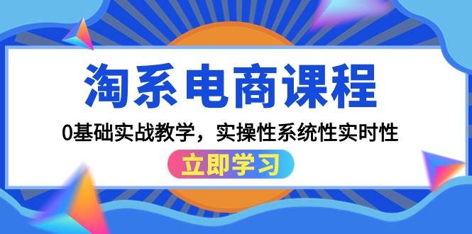 淘系电商课程，0基础实战教学，实操性系统性实时性（15节课）-学途在线