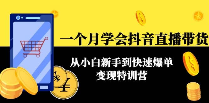 一个月学会抖音直播带货：从小白新手到快速爆单变现特训营(63节课)-学途在线