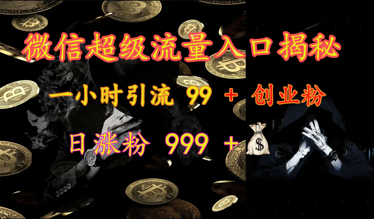 微信超级流量入口揭秘：一小时引流 99 + 创业粉，日涨粉 999 +【揭秘】-学途在线