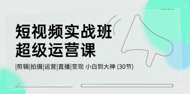短视频实战班-超级运营课，|剪辑|拍摄|运营|直播|变现 小白到大神 (30节)-学途在线