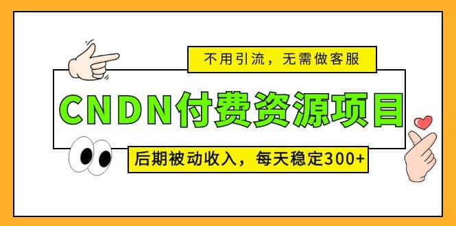 CNDN付费资源项目，不用引流，无需做客服，后期被动收入-学途在线