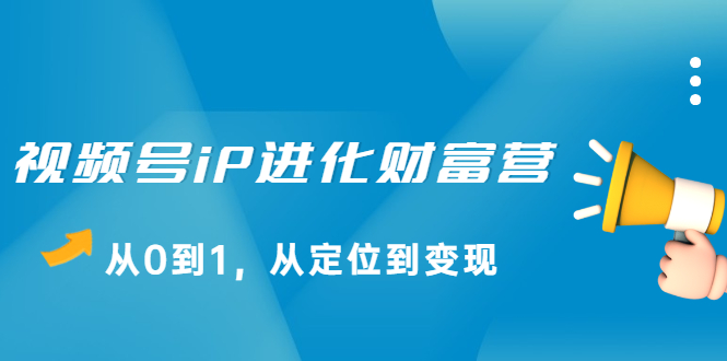 视频号iP进化财富营第1期，21天从0到1，从定位到变现-学途在线
