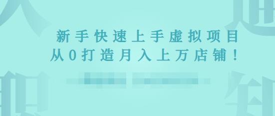 2022年虚拟项目实战指南，新手从0打造月入上万店铺【视频课程】-学途在线