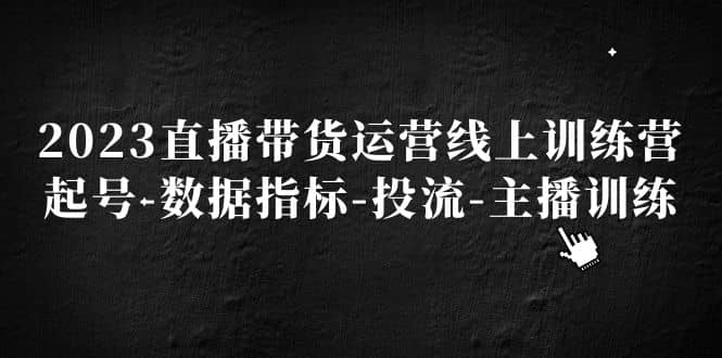2023直播带货运营线上训练营，起号-数据指标-投流-主播训练-学途在线